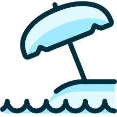 Beach Parasol Water 1 Icon from Ultimate Duotone Set