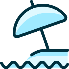 Beach Parasol Water Icon from Ultimate Duotone Set