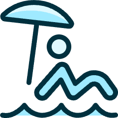 Beach Person Water Parasol Icon from Ultimate Duotone Set