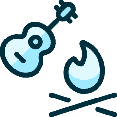 Outdoors Camp Fire Guitar Icon from Ultimate Duotone Set