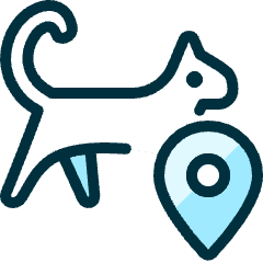 Pet Tracking Cat Location Icon from Ultimate Duotone Set