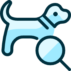Pet Tracking Dog Search Icon from Ultimate Duotone Set