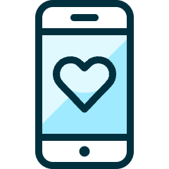 Phone Action Heart Icon from Ultimate Duotone Set