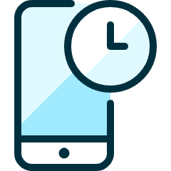 Phone Action Clock 1 Icon from Ultimate Duotone Set