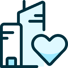 Real Estate Action Building Heart Icon from Ultimate Duotone Set