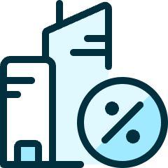 Real Estate Action Building Percent Icon from Ultimate Duotone Set