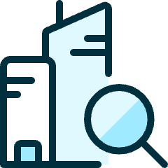 Real Estate Action Building Search Icon from Ultimate Duotone Set