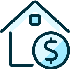 Real Estate Action House Dollar Icon from Ultimate Duotone Set