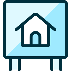 Advertising Billboard House Icon from Ultimate Duotone Set