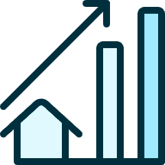 Real Estate Market House Increase Icon from Ultimate Duotone Set