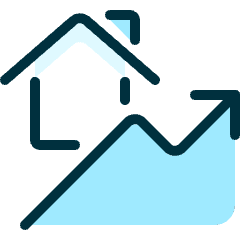 Real Estate Market House Rise Icon from Ultimate Duotone Set