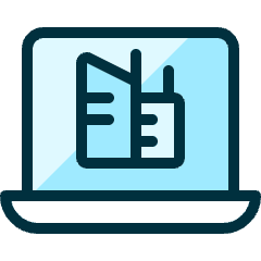 Real Estate App Building Laptop 1 Icon from Ultimate Duotone Set