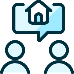 Real Estate Couple Search House Icon from Ultimate Duotone Set