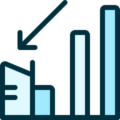 Real Estate Market Building Decrease Icon from Ultimate Duotone Set
