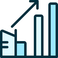 Real Estate Market Building Increase Icon from Ultimate Duotone Set