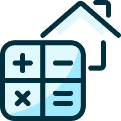 Real Estate Market Calculator House Icon from Ultimate Duotone Set