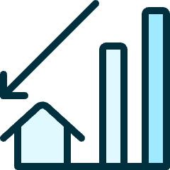 Real Estate Market House Decrease Icon from Ultimate Duotone Set