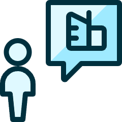 Real Estate Message Person Building 1 Icon from Ultimate Duotone Set