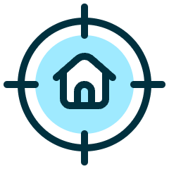 Real Estate Search House Target Icon from Ultimate Duotone Set