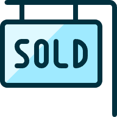 Real Estate Sign Board Sold 1 Icon from Ultimate Duotone Set