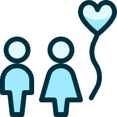 Dating Couple Balloon Icon from Ultimate Duotone Set