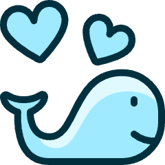 Love Whale Icon from Ultimate Duotone Set