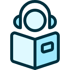 Audio Book Headphones Person Icon from Ultimate Duotone Set