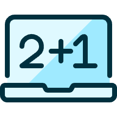 E Learning Laptop Math Icon from Ultimate Duotone Set
