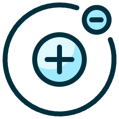 Science Atom Positive Negative Icon from Ultimate Duotone Set