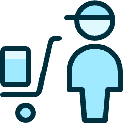 Warehouse Cart Worker Icon from Ultimate Duotone Set