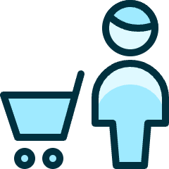 Shopping Cart Man Icon from Ultimate Duotone Set