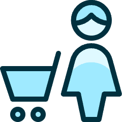 Shopping Cart Woman Icon from Ultimate Duotone Set