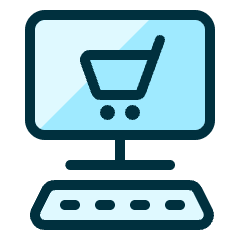 E Commerce Cart Monitor Keyboard Icon from Ultimate Duotone Set