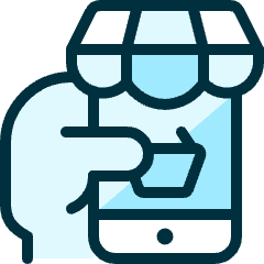 Mobile Shopping Shop Hand Icon from Ultimate Duotone Set