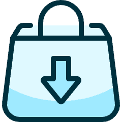 Shopping Bag Download Icon from Ultimate Duotone Set