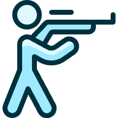 Shooting Rifle Person Aim Icon from Ultimate Duotone Set