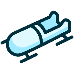 Skiing Bobsled Icon from Ultimate Duotone Set