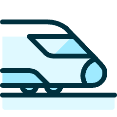 Railroad Fast Train Icon from Ultimate Duotone Set