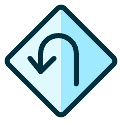 Road Sign Hairpin Turn Left Icon from Ultimate Duotone Set