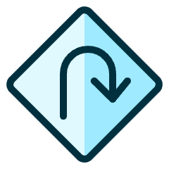 Road Sign Hairpin Turn Right Icon from Ultimate Duotone Set