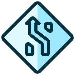 Road Sign Lane Crossing Left 1 Icon from Ultimate Duotone Set