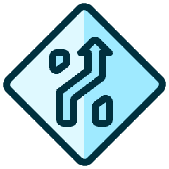 Road Sign Lane Crossing Right 1 Icon from Ultimate Duotone Set