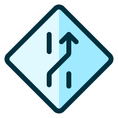 Road Sign Lane Crossing Right Icon from Ultimate Duotone Set