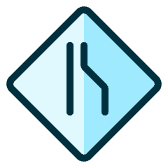 Road Sign Lane Narrowing Right Icon from Ultimate Duotone Set