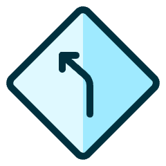 Road Sign Left Curve Ahead Icon from Ultimate Duotone Set