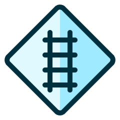 Road Sign Railway Ahead Icon from Ultimate Duotone Set
