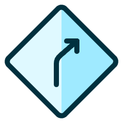 Road Sign Right Curve Ahead Icon from Ultimate Duotone Set