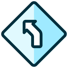 Road Sign Right Curve Icon from Ultimate Duotone Set