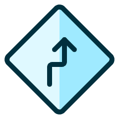 Road Sign Right Reverse Turn Ahead Icon from Ultimate Duotone Set