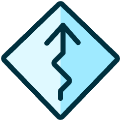 Road Sign Sharp Turn Icon from Ultimate Duotone Set